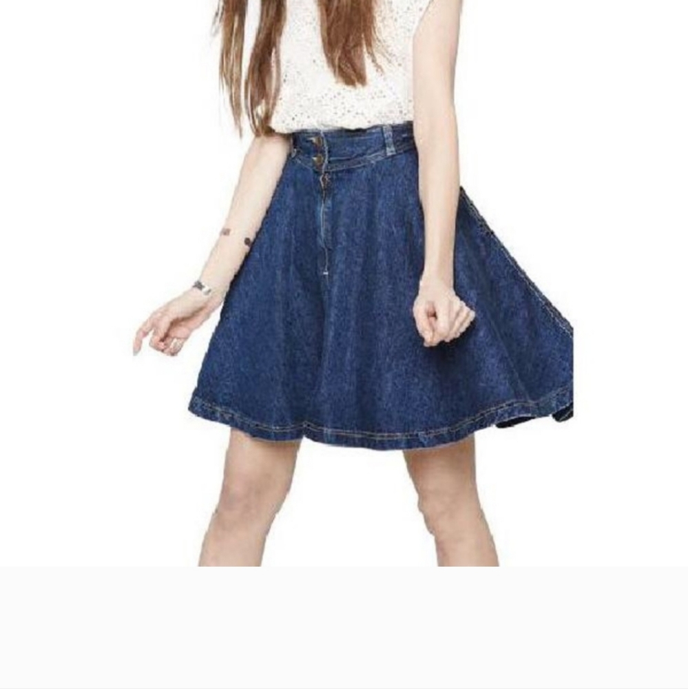 MAJE trapeze denim skirt
